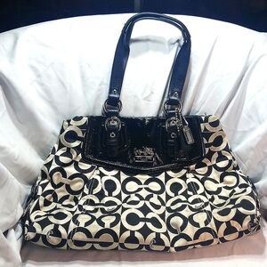 Coach signature canvas handbag NO.K0982-14587.